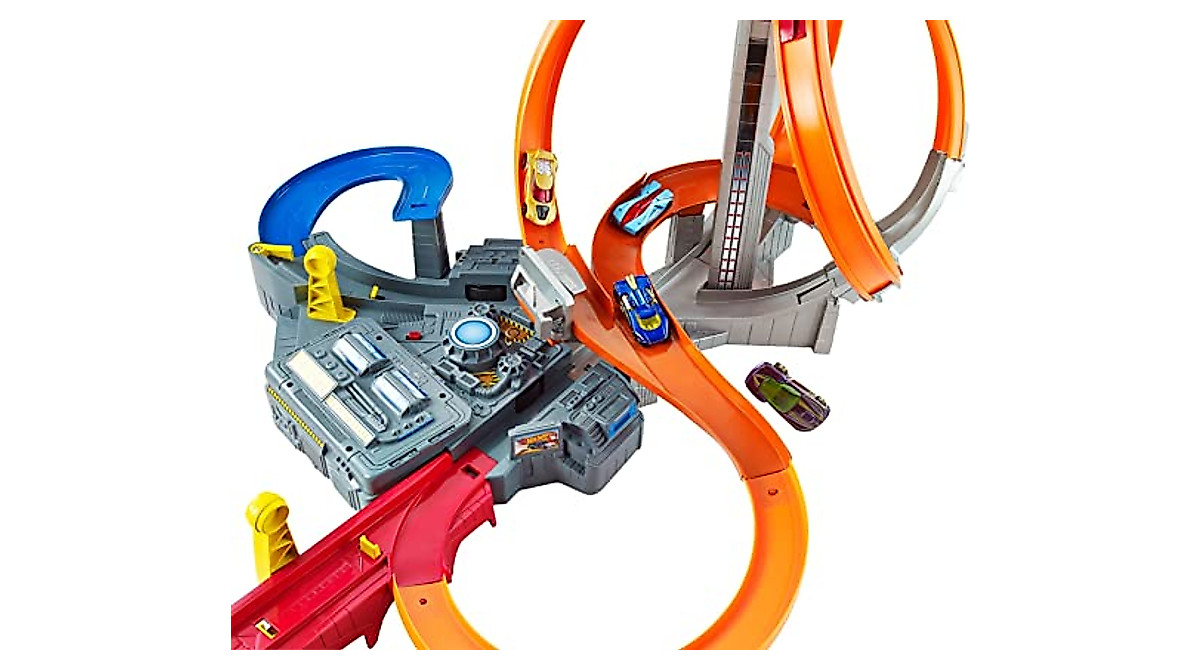 Hot Wheels Spin Storm Track Set Motorized Racing Fun
