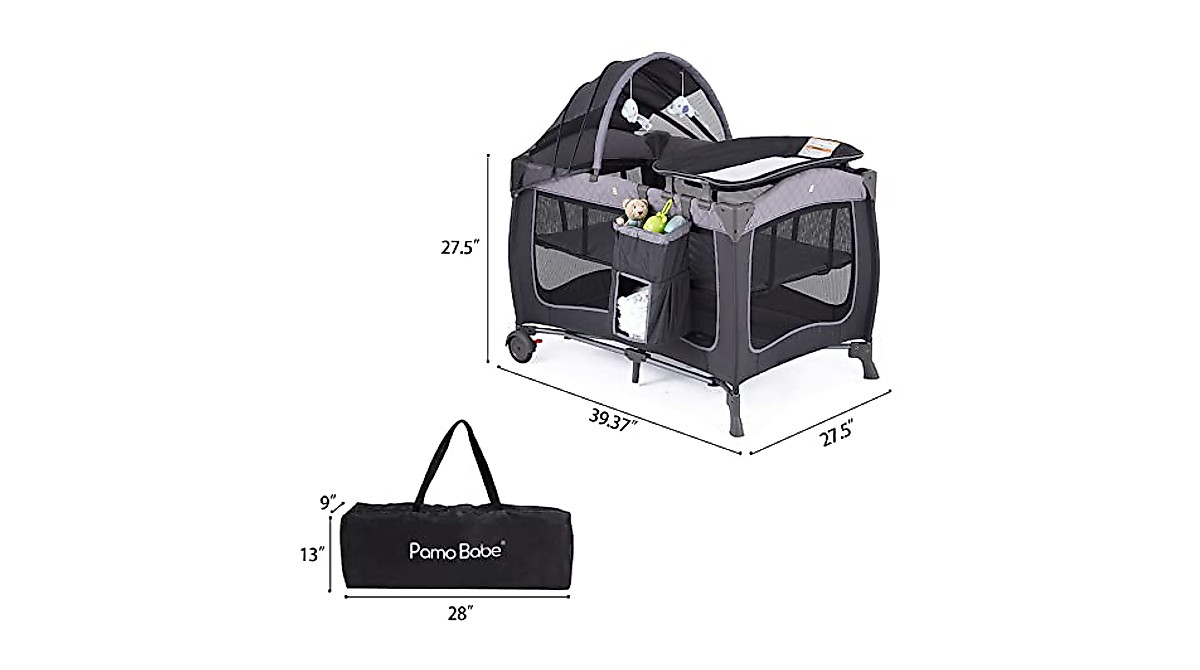 Pamo Babe Portable Baby Nursery Center Foldable Playard Changing Table