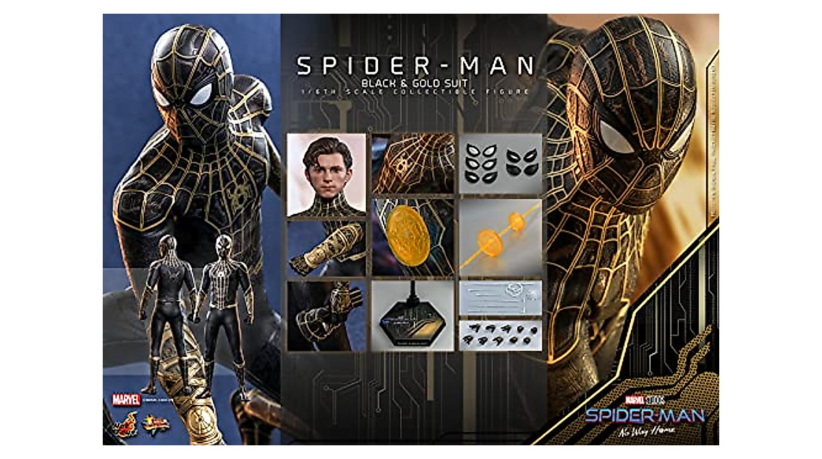 Hot Toys 1 6 Spider Man Black Gold Suit No Way Home Collectible