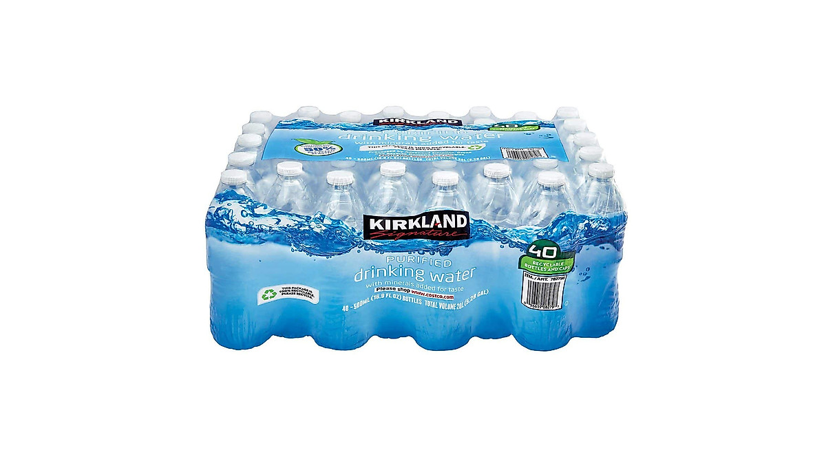 Blue Ribbon Kirkland Purified Water 16.9oz Pack of 40 for Hydration