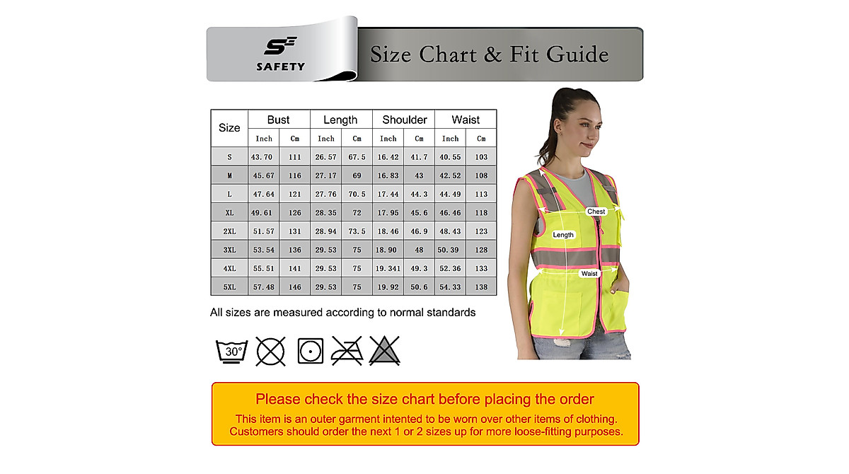 Women's Hi Vis Safety Vest - ANSI Class 2 Drawstring Waist