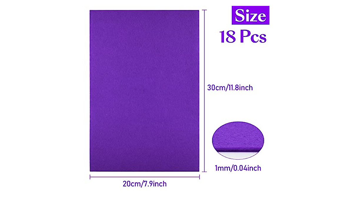 MIAHART 18 Pcs Felt Fabric Sheets for DIY Crafts & Sewing