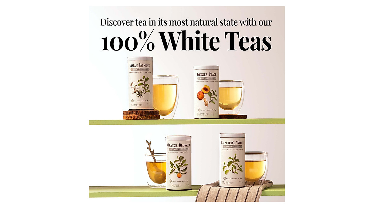 The Republic of Tea Emperor's 100% White Tea - Pure, Low Caffeine, Zero ...
