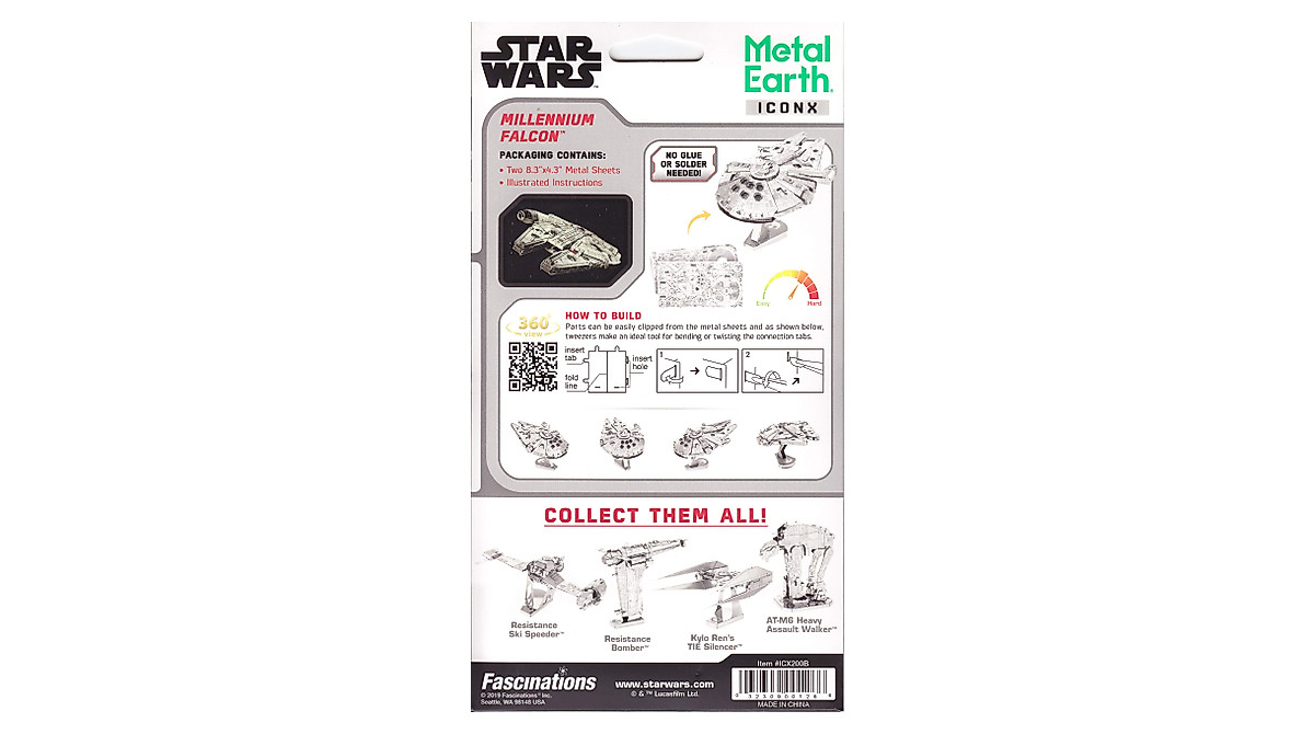 Star Wars Millennium Falcon 3D Metal Model Kit - Metal Earth Premium