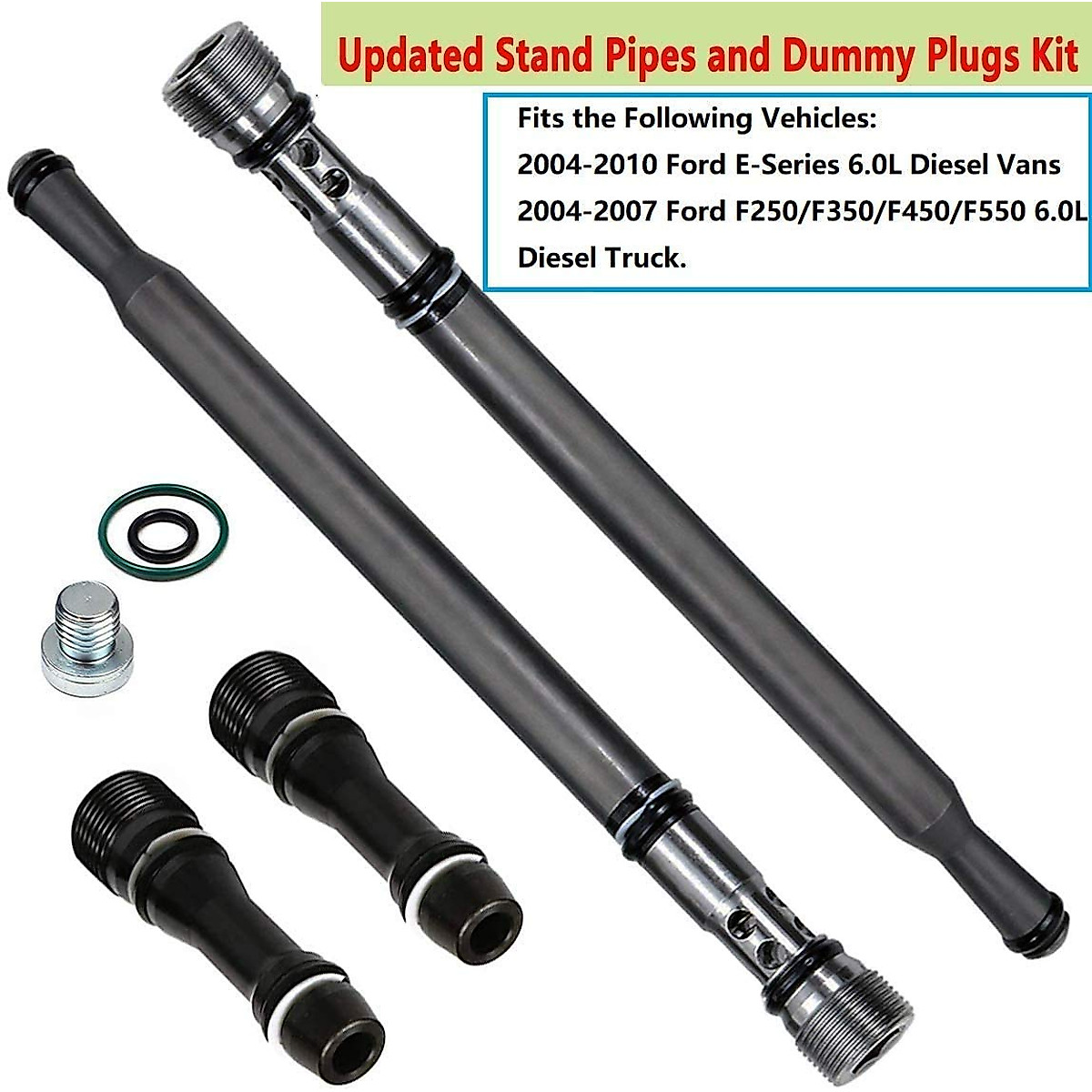 Silscvtt Fuel Supply Tube Stand Dummy Plug Kit - For 2004-2010 Ford 6.0L E/F-Series Super Duty Diesel Engines