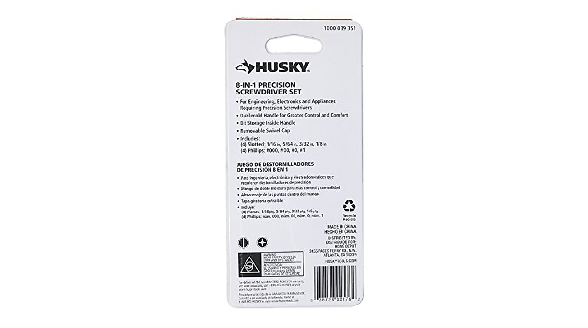 Husky 8-in-1 Precision Screwdriver Set with Onboard Storage