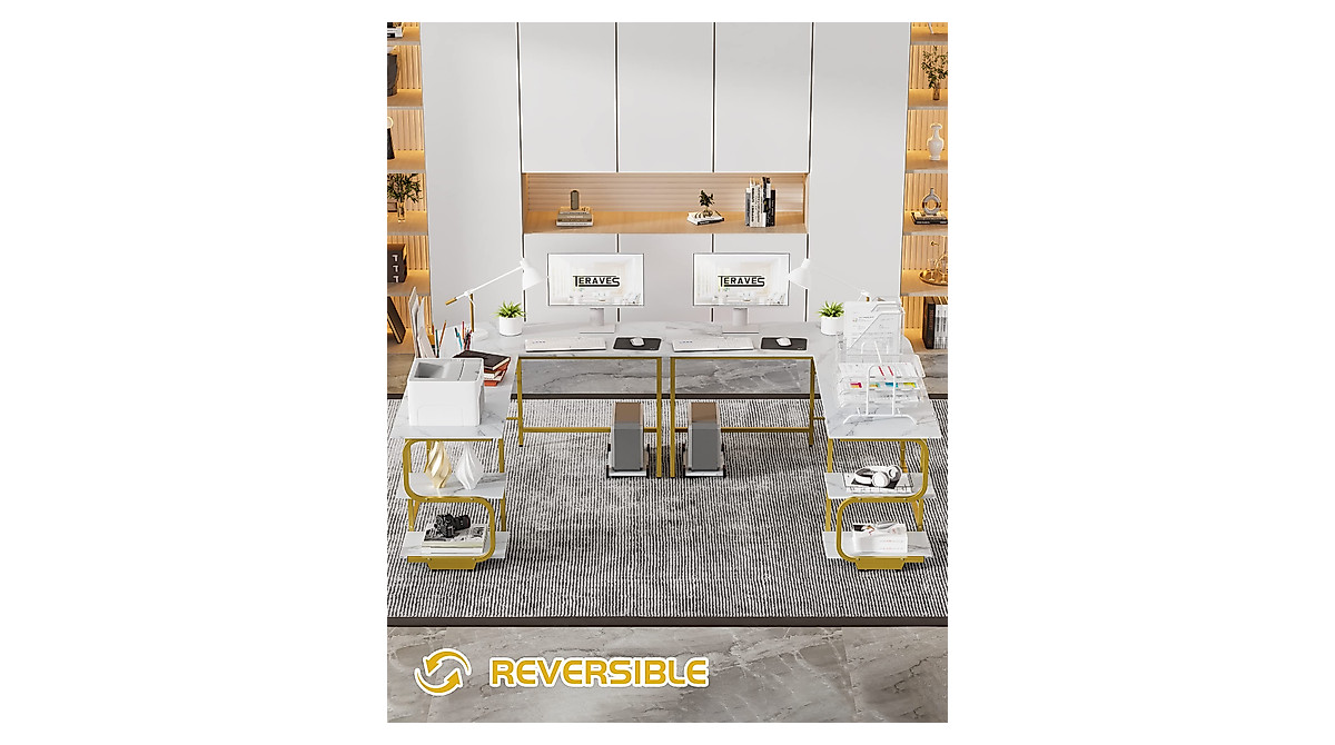 Teraves Reversible L Shaped Desk for Home Office