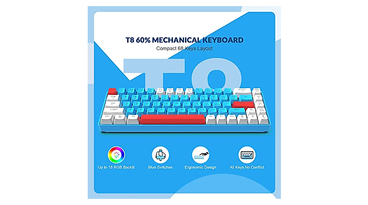 ZIYOU LANG RK-T8: Compact 65% RGB Mechanical Keyboard