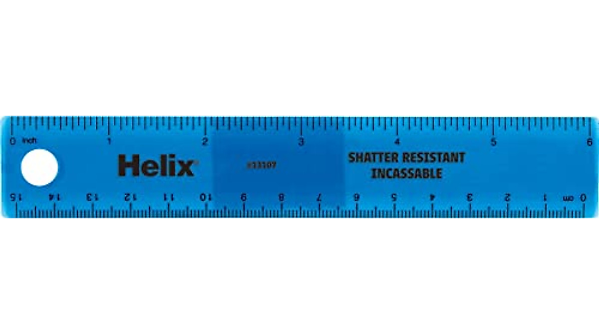 Helix 6 Inch Ruler - Safe Shatter-Resistant Design
