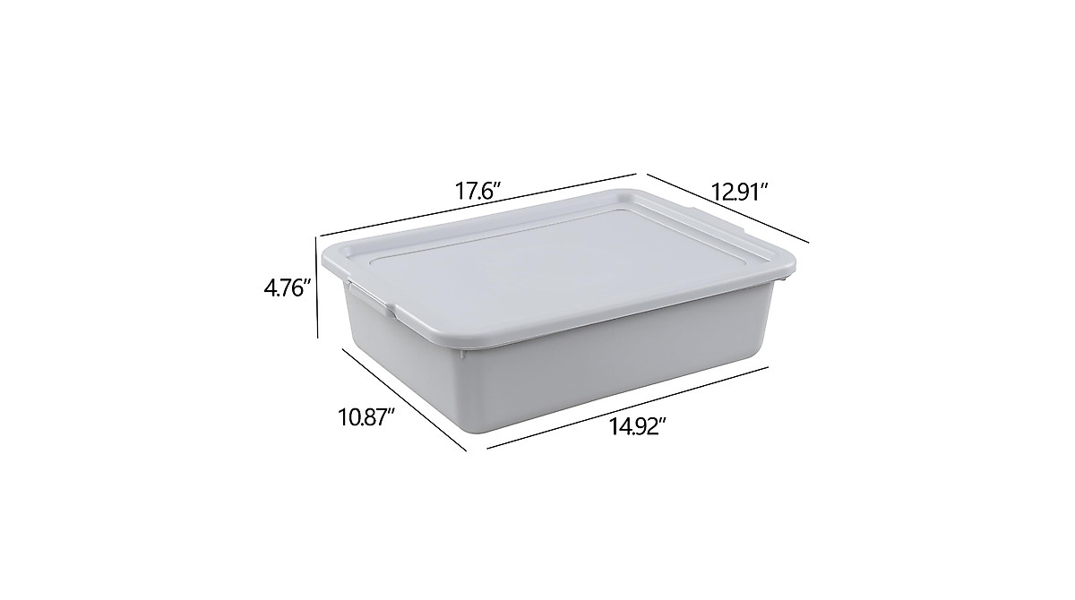 Jandson 3-Pack Commercial Bus Tubs with Lids - Grey