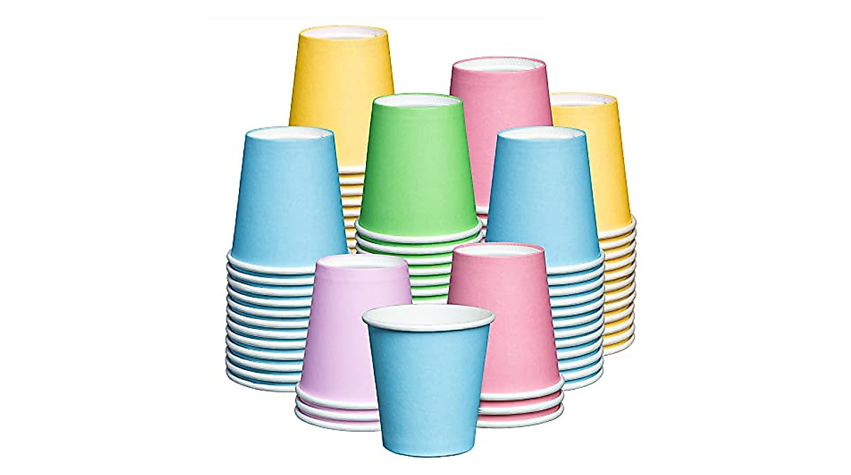 300 Count Small Paper Cups - Durable, Colorful & Leak-Proof