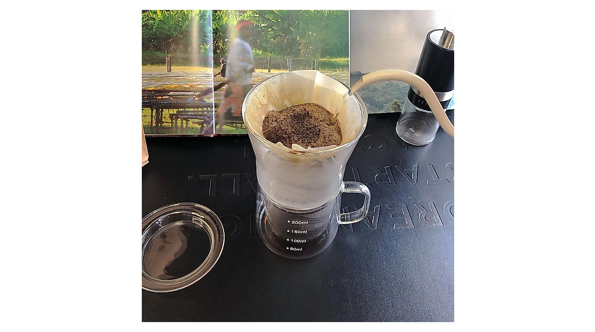 FISHNU TaiLake Pour-Over Kaffeebecher – Doppelwandig Mit V60 Filter Für Unterwegs