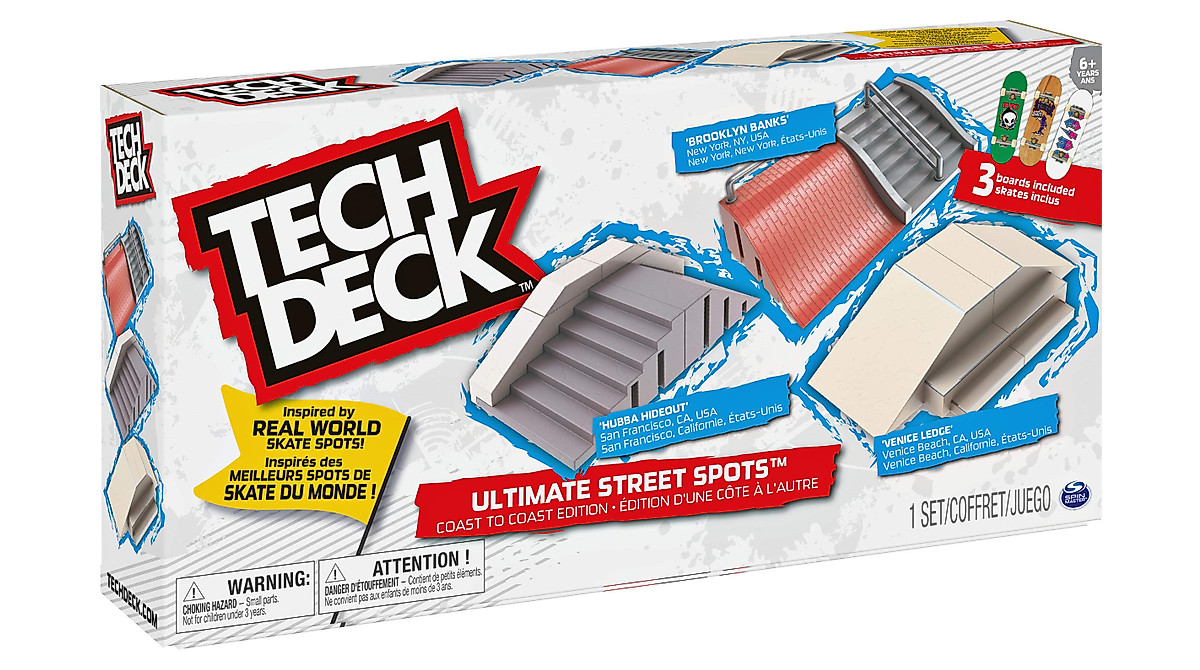 Tech Deck Ultimate Street Spots Pack with Customizable Boards | Kids Age 3+