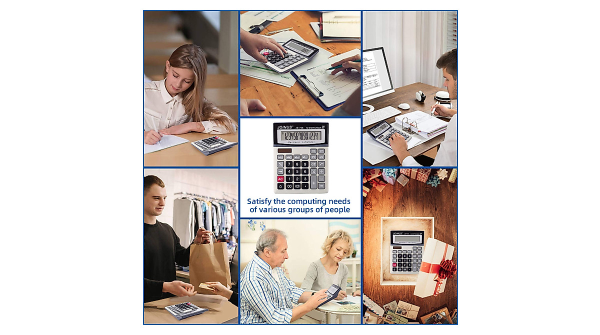 Large 14-Digit LCD Desktop Calculator with Check & Correct Function