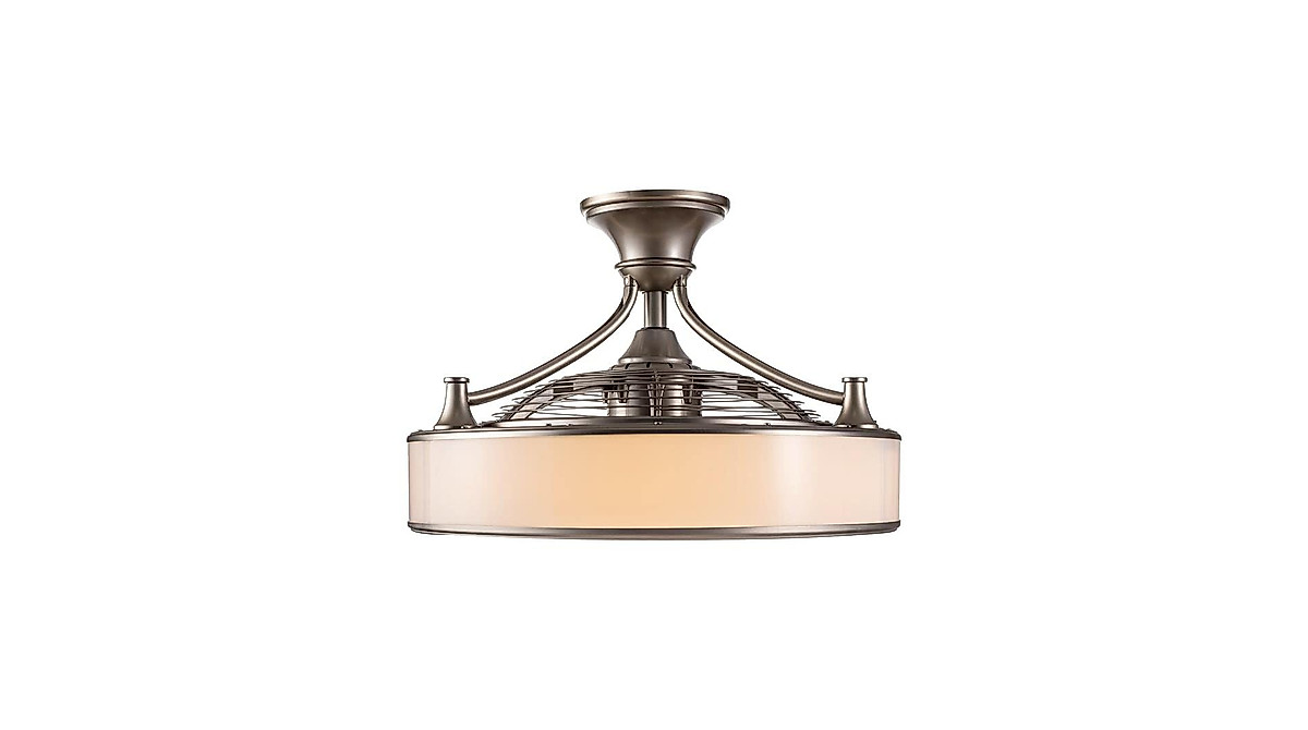 Windara 22 in. LED Ceiling Fan with Light & Remote | Brushed Nickel