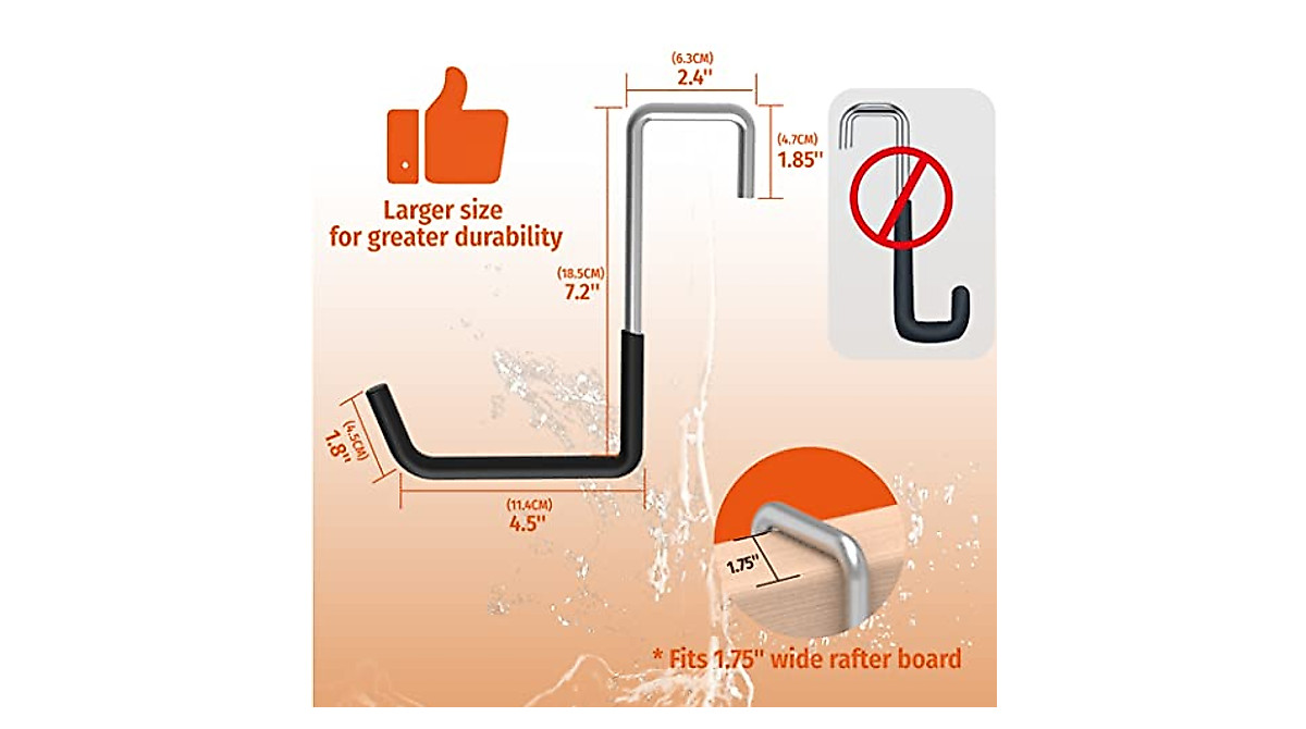 HUHOLE Rafter Hangers: Heavy-Duty Garage & Bike Hooks