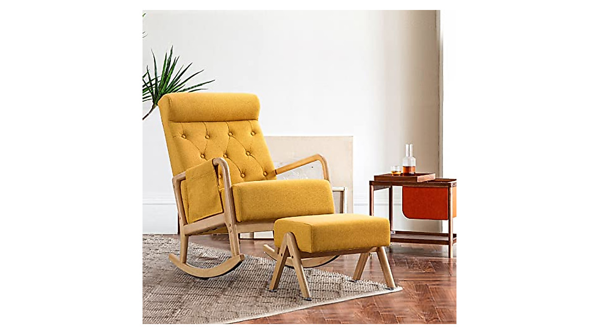 Comfy Rocking Chair with Ottoman - Perfect for Nursery