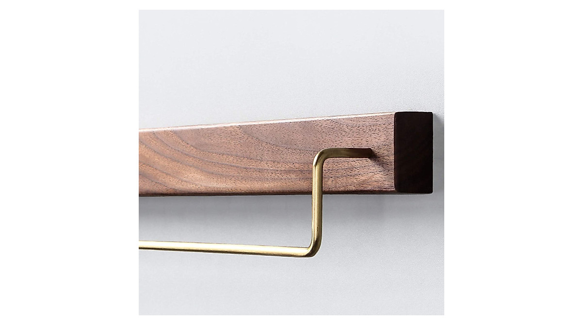 MRXFN Black Walnut Towel Rack - Wall Mounted Retro Design