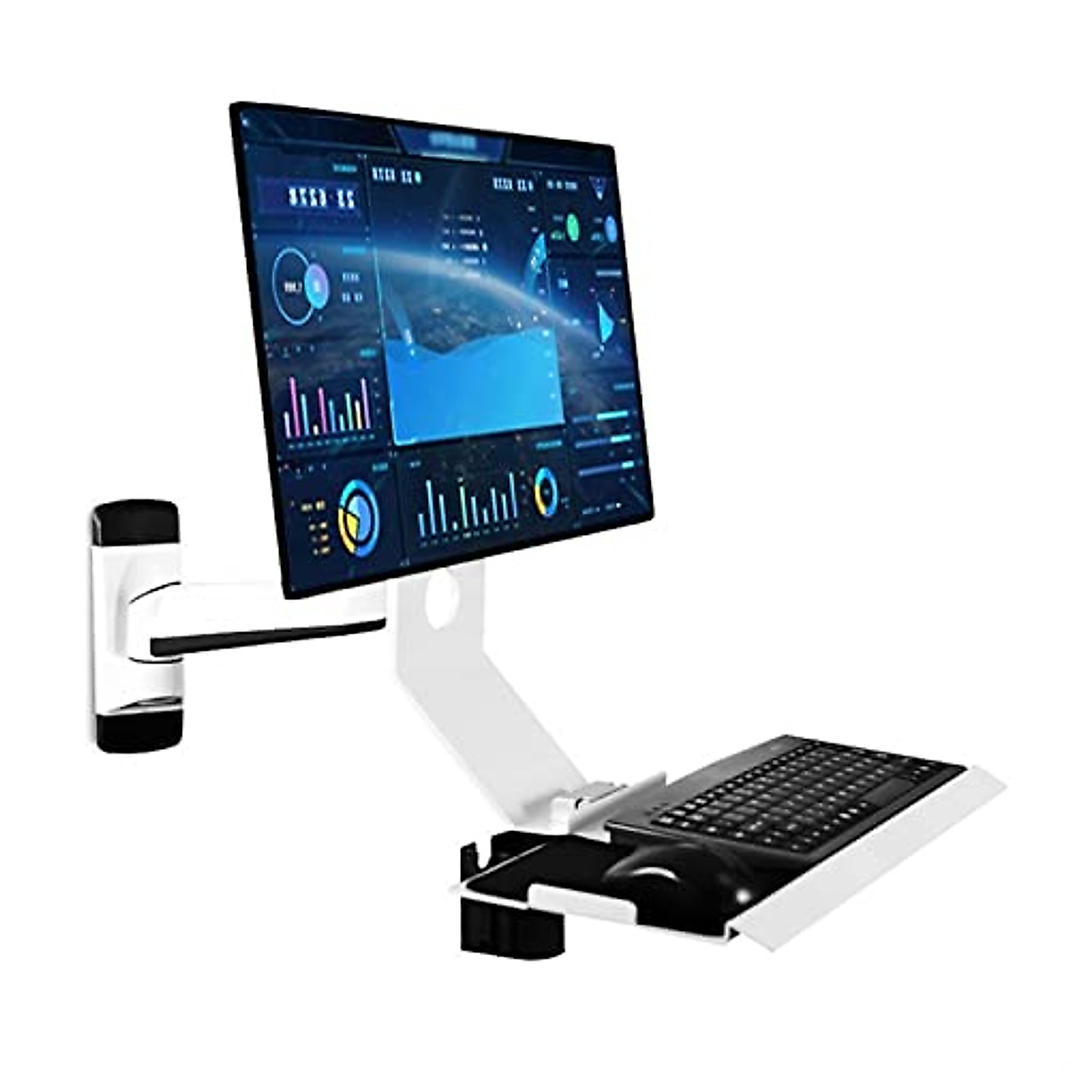 JKXWX Adjustable Wall Mount Monitor Arm - Ergonomic Workspace