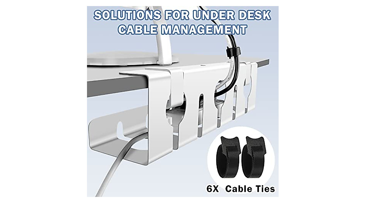 Under Desk Cable Management Tray No Drill Clamp – Neat & Safe Workspace