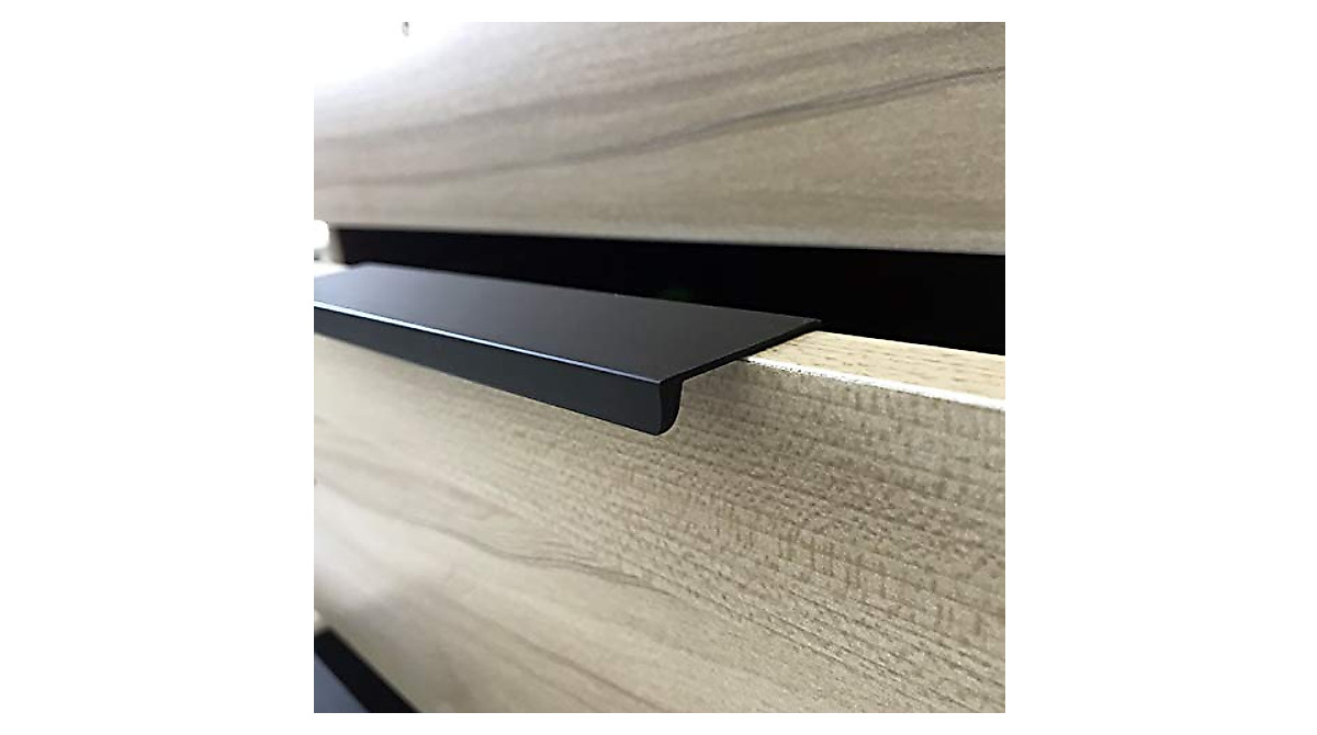 8-Pack Black Cabinet Edge Pulls - Modern 6-Inch Concealed Handles