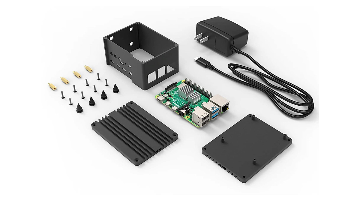 Raspberry Pi 4 Model B 4GB Kit - Powerful Tiny PC with Aluminum Case