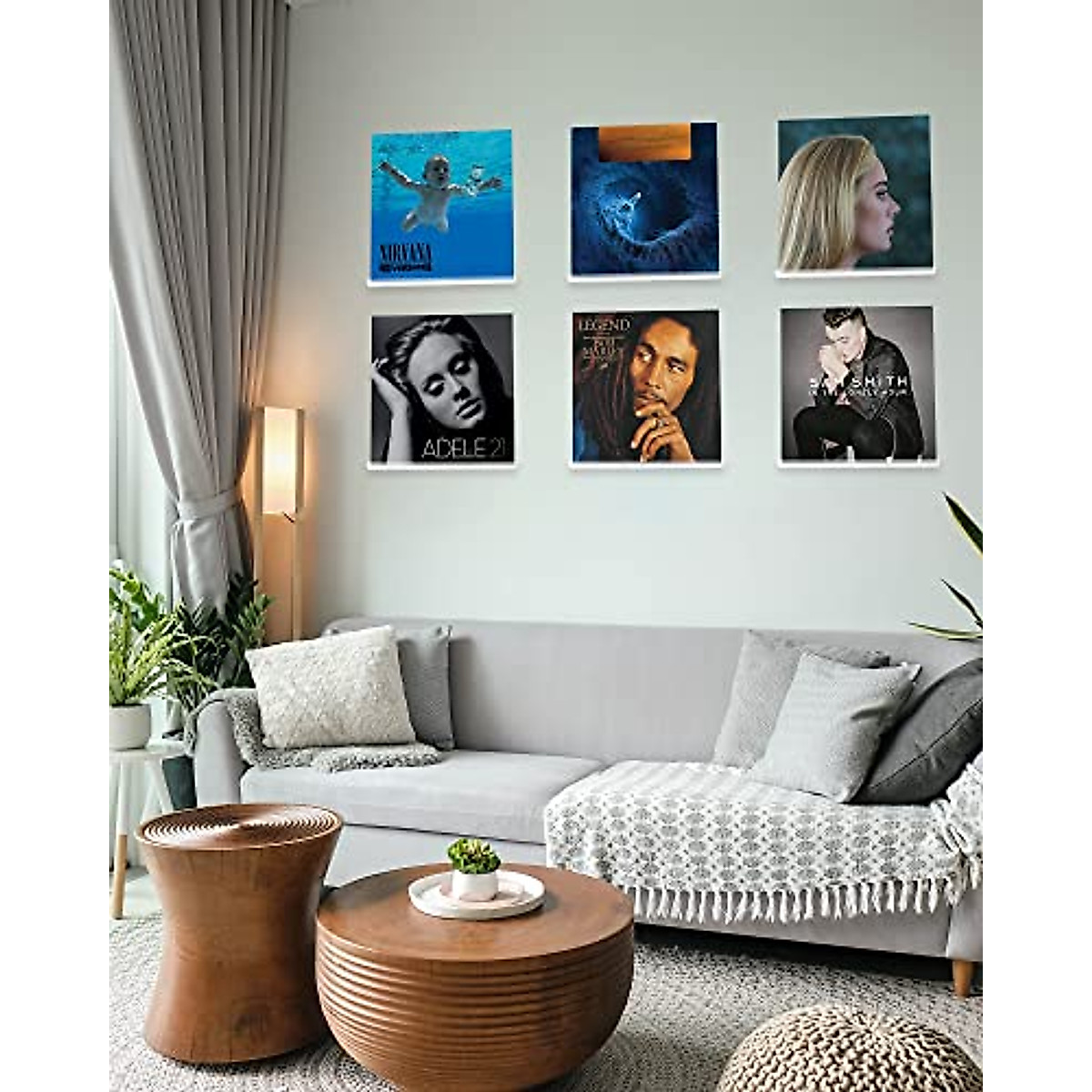 PecMuikee Vinyl Record Wall Mount - Clear Acrylic LP Display Rack