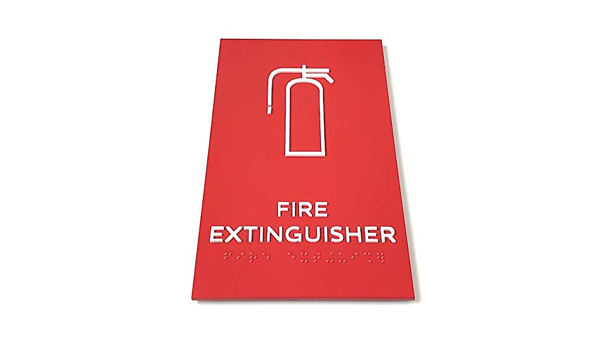 ADA Compliant Fire Extinguisher Sign with Braille