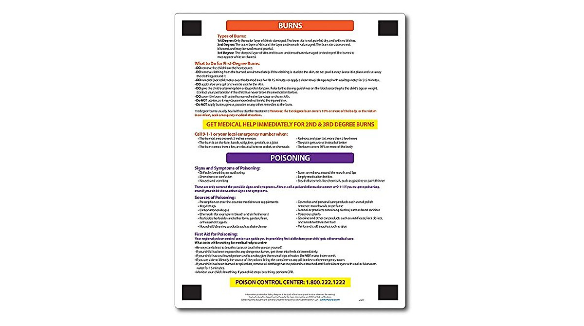 Infant, Child CPR Magnet - Quick First Aid Reference Card
