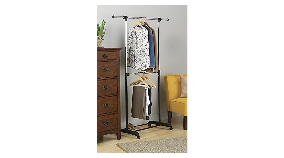 Whitmor 2-Rod Garment Rack - Versatile Rolling Closet Organizer