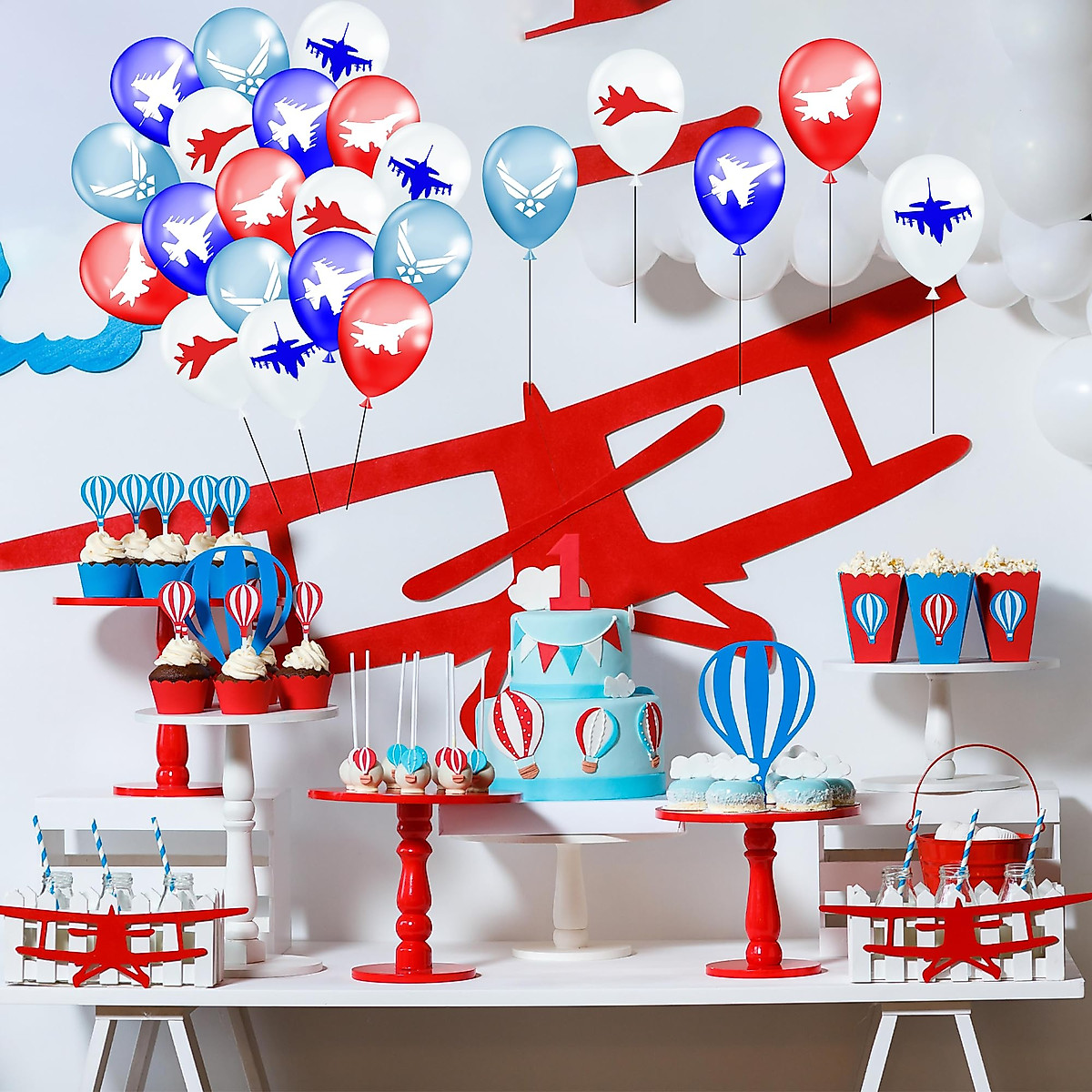 Fighter Jet Balloons - 50 Pack Party Decorations