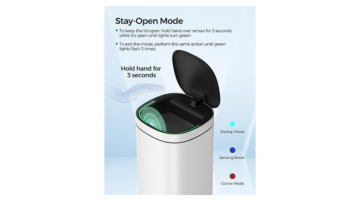 SONGMICS 13 Gallon Motion Sensor Trash Can - Touchless Design