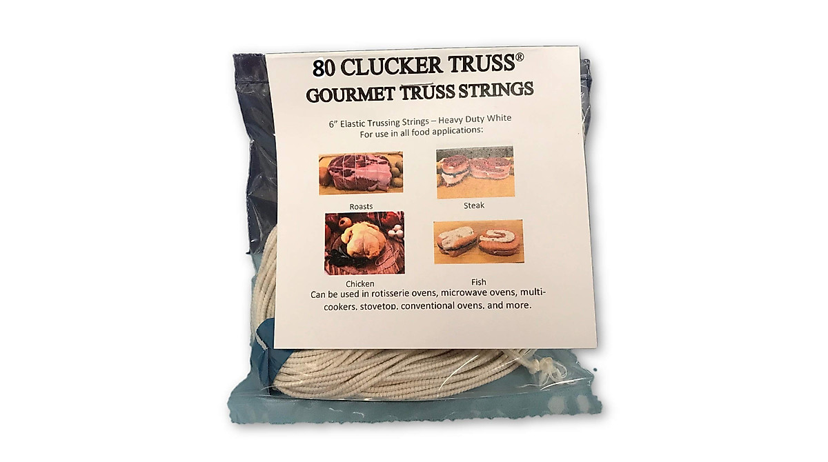 Clucker-Truss Gourmet Elastic Trussing Strings - No Tie Food Ties
