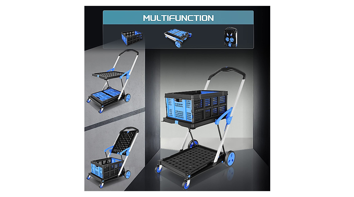 Collapsible Utility Cart - Versatile Shopping Solution