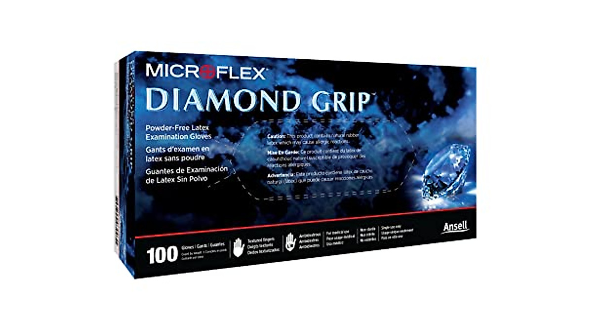 Microflex Diamond Grip MF-300 Latex Gloves - 100 Count