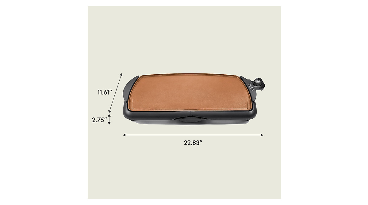 BELLA Electric Ceramic Titanium Griddle — Large Non-Stick Cooking Surface