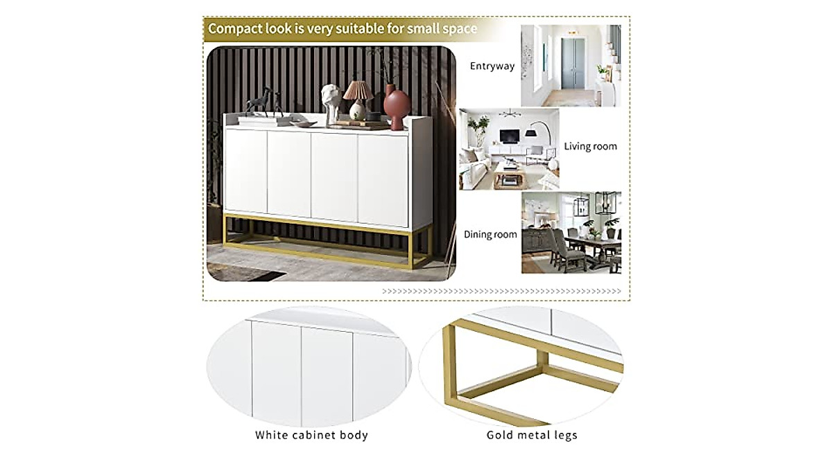 Merax Elegant White Sideboard - Stylish Storage Solution