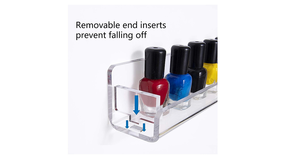 NIUBEE Acrylic Nail Polish Rack - 6 Tier Wall Mounted Shelf