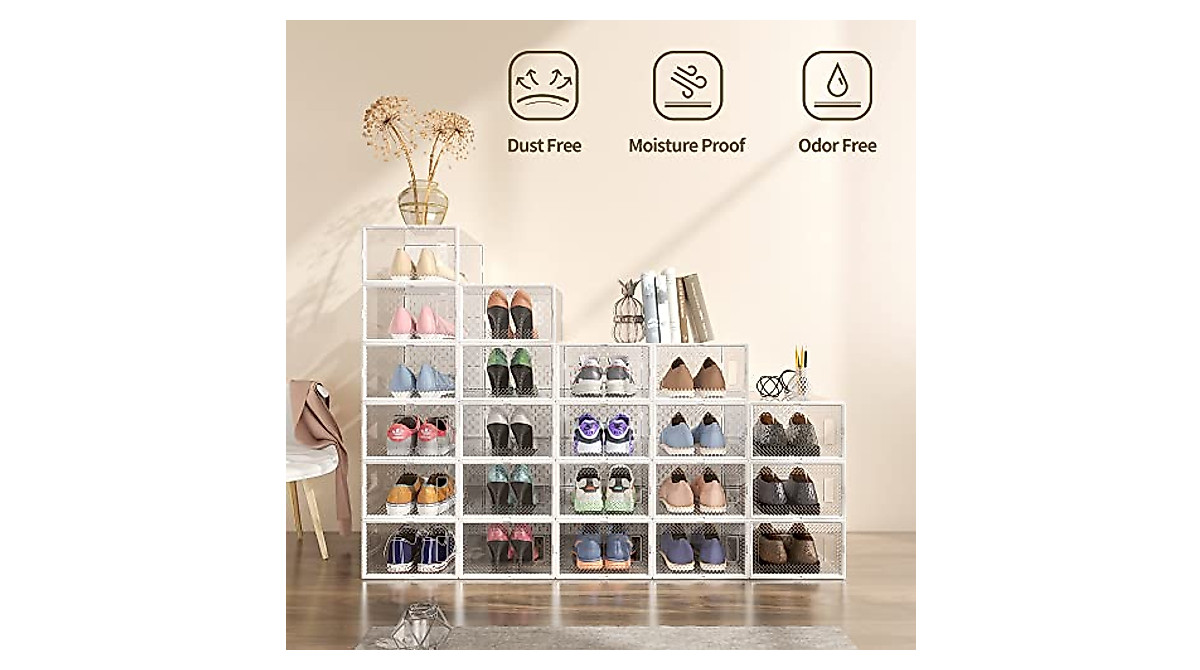 UPFOICXJ Stackable Shoe Boxes - Organize with Ease