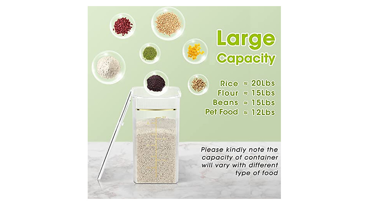 TBMax 20 Lbs Crystal Clear Food Storage Container | Kitchen Organizer