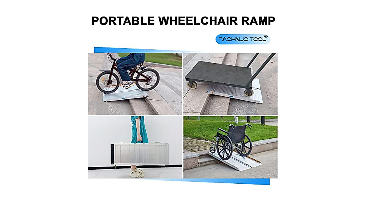 FACHNUO TOOL Portable Wheelchair Ramp - 3ft Non-Skid, High Load Capacity