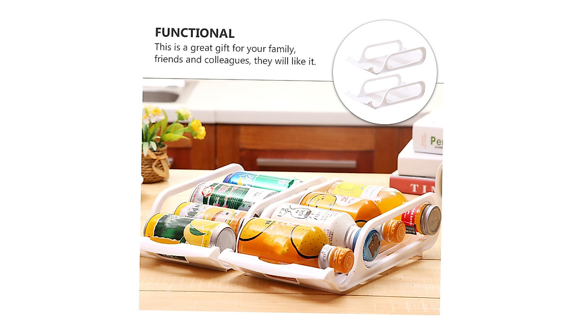 OSALADI 2pcs Beer Rack for Fridge - Stackable Plastic Organizer
