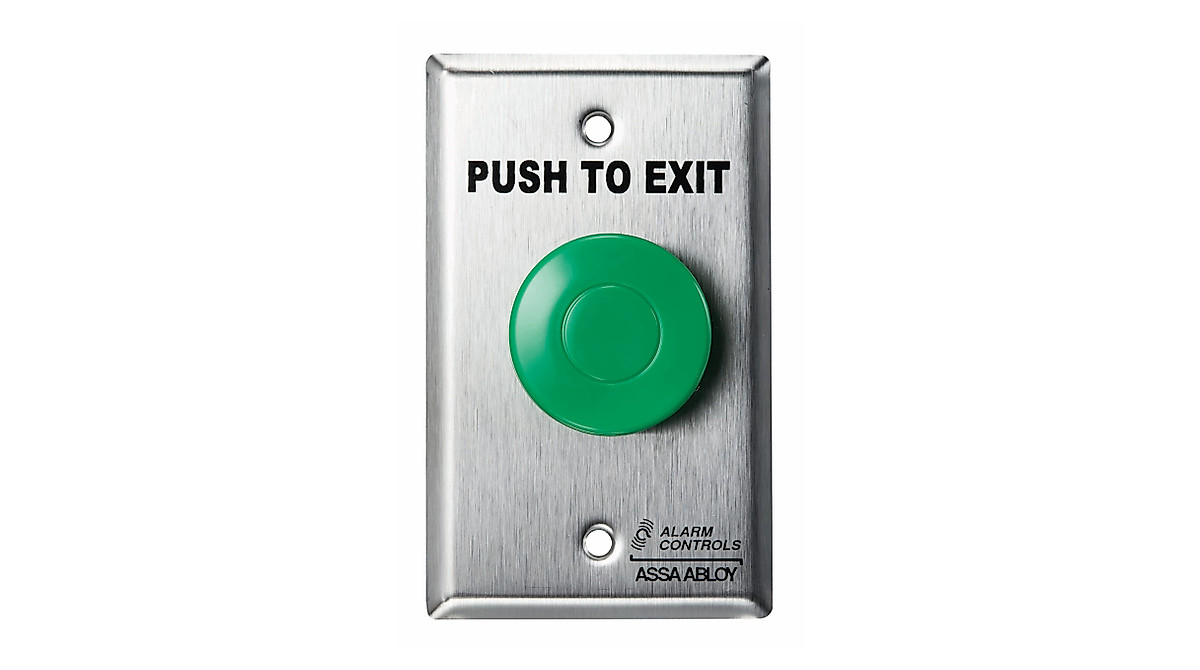 Alarm Controls TS-14 Pneumatic Exit Button | Single-Gang Wall Plate