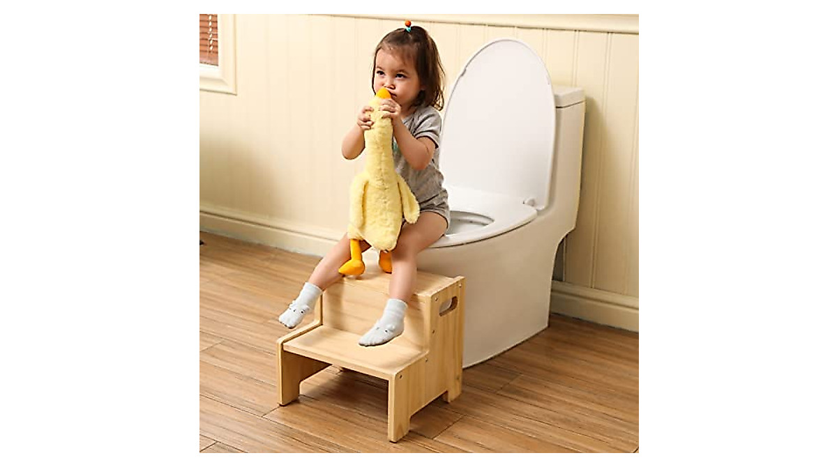 Toddler Wooden Step Stool for Easy Potty Training