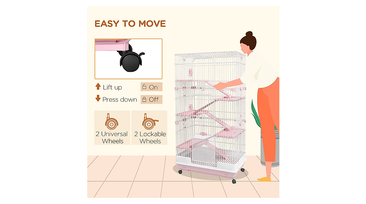 PawHut 6-Level Small Animal Cage for Rabbits & Pets
