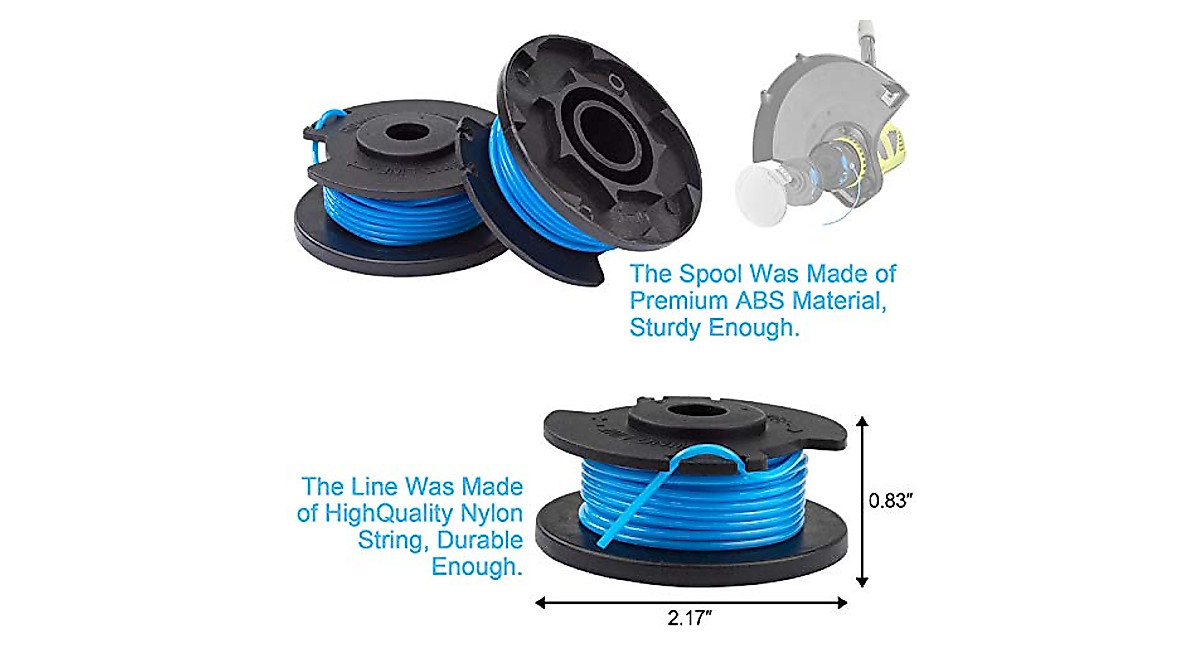 EAONE 10 Pack Replacement Trimmer Spool for Ryobi