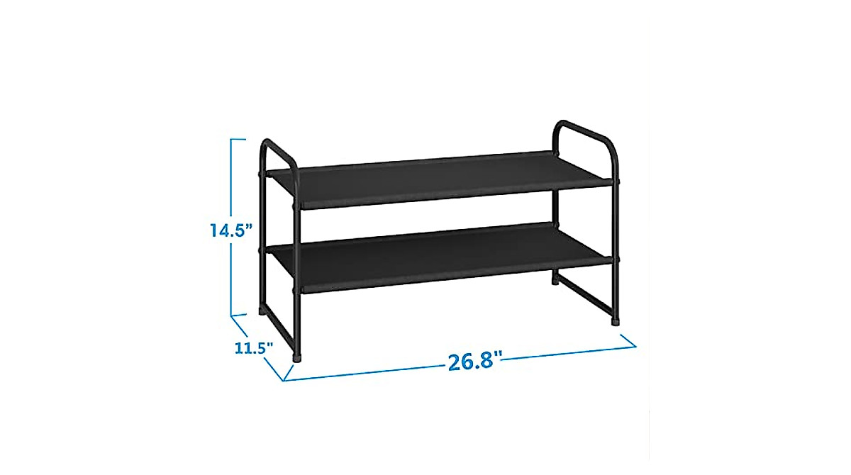 Adjustable 2-Tier Shoe Rack - Expandable Organizer