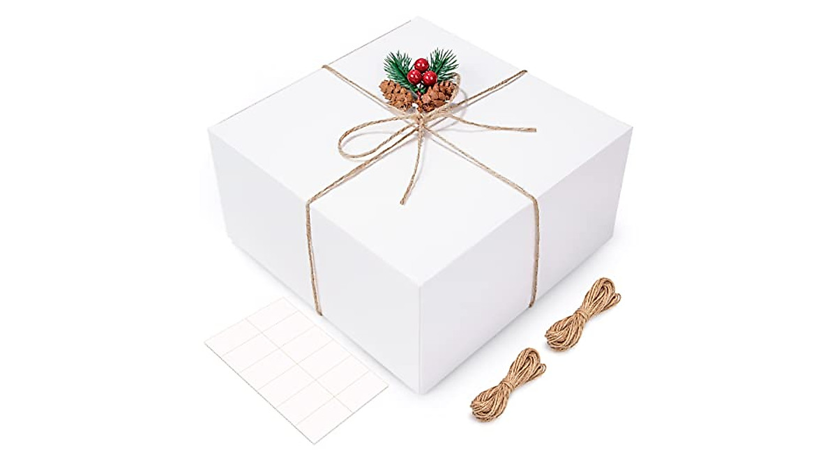 White Gift Boxes 12 Pack - Elegant DIY Packaging for Weddings & Events