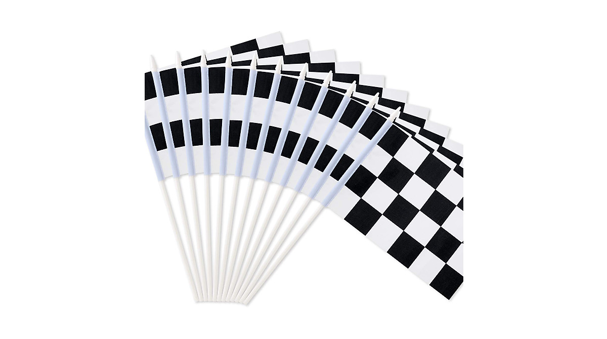 12Pcs Checkered Race Flags for Kids' Parties