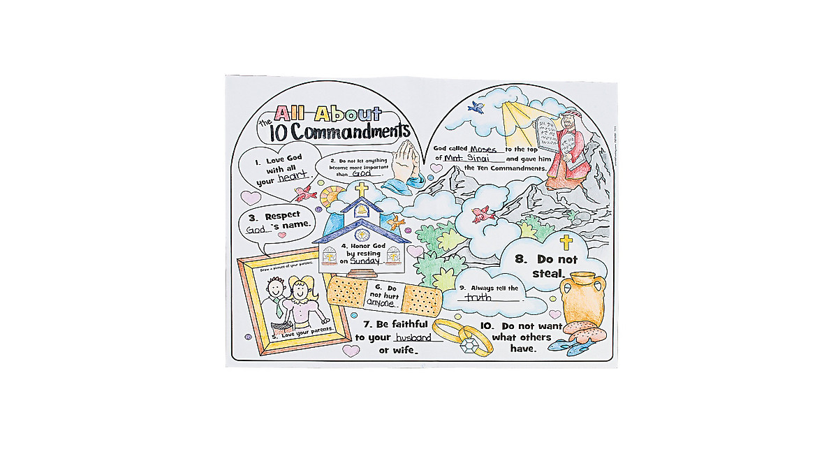 Color Your Own All About The Ten Commandments Poster - Fun Crafts for Kids